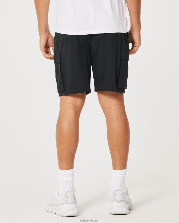 Bottoms Hollister Men Gilly Hicks Active Unlined Cargo Shorts 7\\ 488201349 Black